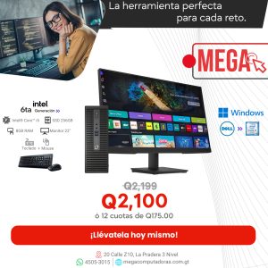 Computadora HP ProDesk 600 G2, Core i5 6ta Generación 8GB RAM 256GB SSD, Monitor 22 Pulgadas, Mouse y Teclado