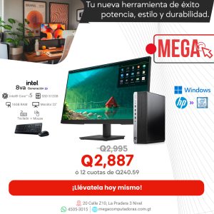 Computadora HP EliteDesk 800 G4,  Core i5 8va Generación, 16GB RAM 512GB SSD, Monitor 22 Pulgadas, Mouse y Teclado