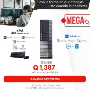 Dell OptiPlex 9020 SFF, Core i5 4ta Generación, 16GB RAM, 256SSD