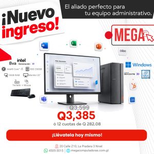 Lenovo IdeaCentre Intel Core i5 8ª Gen 16GB RAM, 250GB SSD, Monitor 22 Pulgadas, Mouse Teclado, WiFi