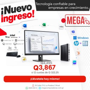 HP EliteDesk 800 G5 Mini Intel Core i5 9ª Generación 16GB RAM, 500GB SSD, Monitor 23 Pulgadas, Mouse Teclado, WiFi