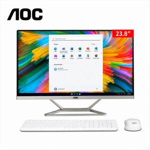 Computadora Todo en Uno AOC, AMD Ryzen 3 3250U, 16GB RAM, SSD NVMe 512GB, Pantalla 23.8″ Full HD, Windows 11 – Ideal para Oficina y Hogar